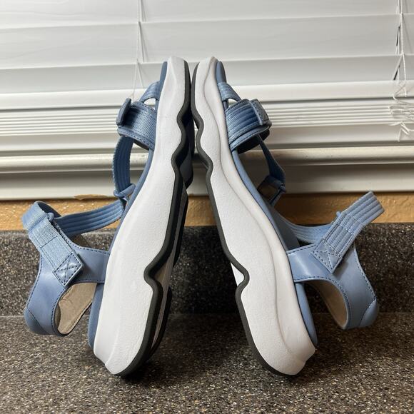 Aetrex Blue Synthetic Sandals Women's 10 Strappy Sling Back Open Toe Ankle Strap - Picture 5 of 11